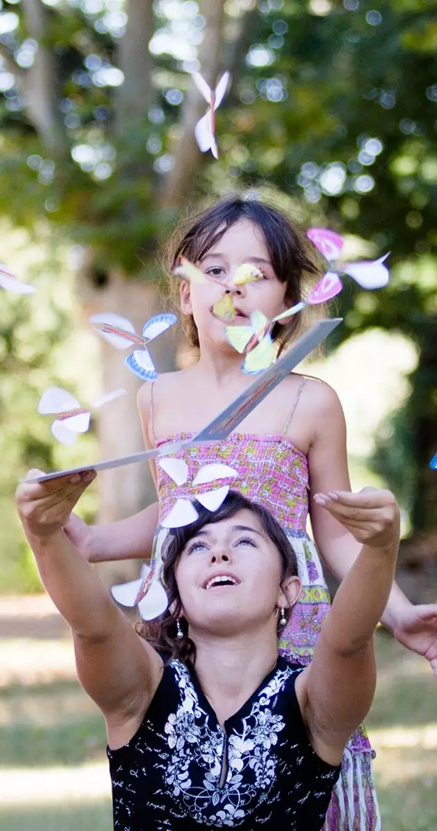 Magicflyer, two kids with our magic butterflies