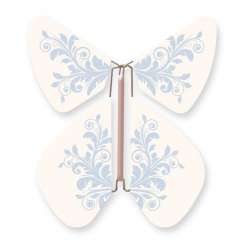 Butterfly Baroque Flower Blue Pastel