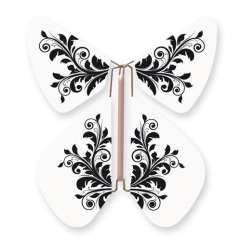 Papillon Fleur Baroque Noir